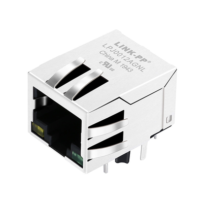 Порт Джек LPJ0012AGNL 10/100Base-T RJ45 одиночный с СИД
