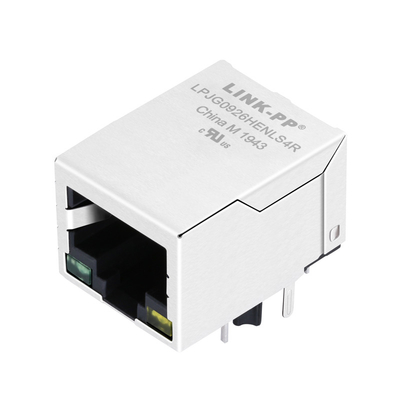 LPJG0926HENLS4R PoE+ RJ45 соединитель с через отверстие обратным потоком