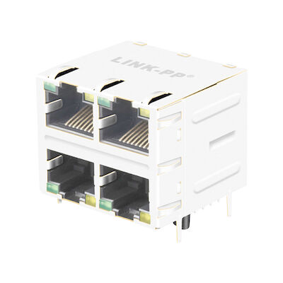 Pcb Джек входа левого борта 2x2 XRJD-S-22-8-8-4 Китая одиночный гаван изготовляет LPJE107-0AHNL