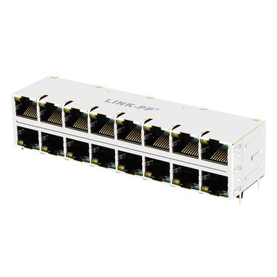 2 x 8 штабелированных портом РС карта ЭПИЦЕНТРА ДЕЯТЕЛЬНОСТИ RJ45 защищаемого с перстом 0810-2H8R-28 EMI