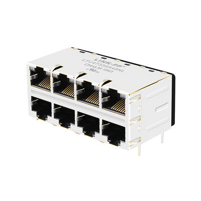 Основание-T G/O порта 10/100 JX20-0254NL 2x4 привело соединитель RJ45 магнитный Джек ICM