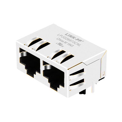 Multi-порт RJ45 HFJ12-1G16ERL удваивает разъем Wo/LED Платы-Вниз 1000Base-T