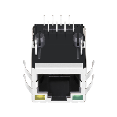 Плата SI-80053-F 10/100 BASE-T 1 гаван вверх по RJ45 Magjack с приведенными зеленым/желтым цветом