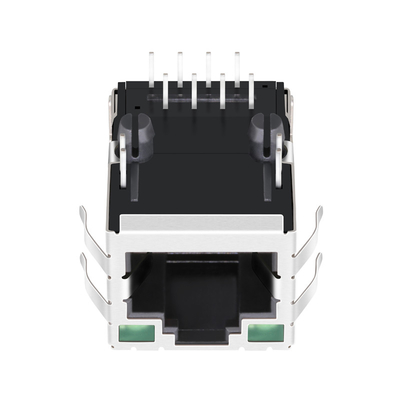 Сеть Джек порта Rj45 SI-80025-F 10/100 BASE-T 1x1 нашивает вверх защищенный с зеленым/зеленым СИД