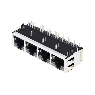 Основание-T JT6-1480NL 10G защищало плату порта 1x4 ВВЕРХ ПО соединителю Pcb Rj45 прямоугольному с СИД