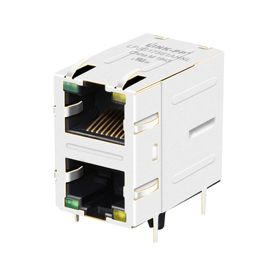 Порт Cat6 RJ45 магнитный Джек JXD9-1002NL 2x1 100/1000 зеленых цветов основания-T/желтого СИД
