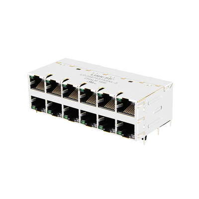 JT5-2670NL THT RJ45 магнитное поднимает 10G порт домкратом основания-T 2x6 с СИД