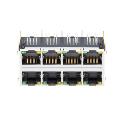 основание-T PP 10G СВЯЗИ соединителей JT5-2410NL 2x4 RJ45 магнитное совместимое с СИД