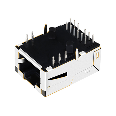 Плата 1000 соединителя низкопрофильного RJ45 порта основания-T 1x1 LPJK7036-1A98NL ВВЕРХ с СИД