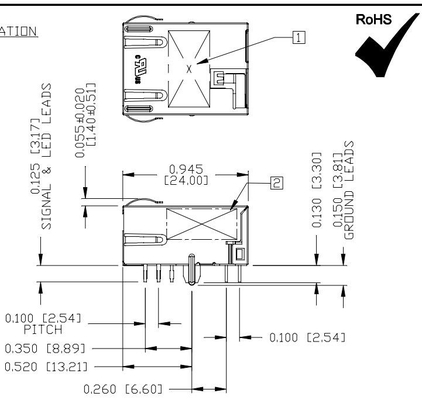 Плата основания-T L836-121T-KE 5G вниз с 1X1 соединителя порта Rj45 Magjack защищаемого с Gy/G привела