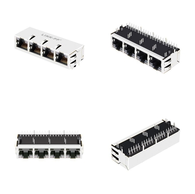 2250083-1 1x4 плата основания-T соединителей 10G порта RJ45 магнитная вверх с GO/GO Lightpipe