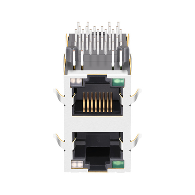 Основание-T соединителя RJ45 MagJack 13p8c 100/1000 порта 0845-2R1T-E4 2x1 с СИД G/YG