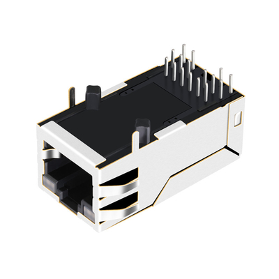2250368-1 плата вверх по 10G соединителю одиночному гаван 4PPoE 60W основания-T RJ45 MagJack с СИД GY/GY