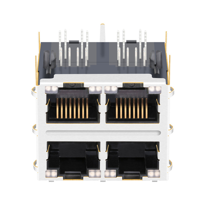Порт 1000 основания-T 2x2 JT5-2270NL магнитное RJ45 поднимает THT домкратом 12p8c с СВЕТЛЫМИ ТРУБАМИ