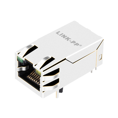 1000BASE-T 1X1 Port Tab UP PoE RJ45 MagJack с светодиодом JK0-0229NL