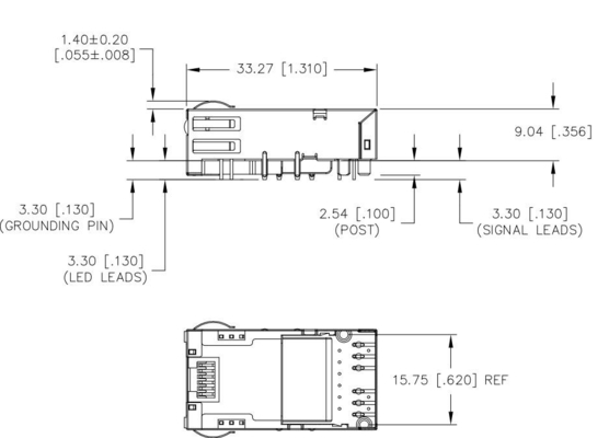 Плата порта JT3-1105HL 10GBASE-T 1X1 вниз с RJ45 Magjack 12PIN GG/Y привела