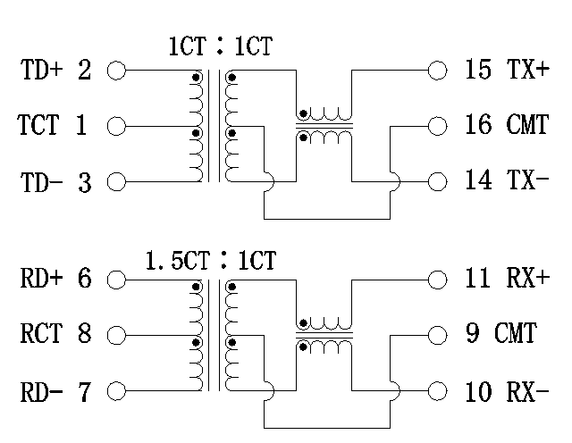 Трансформатор изоляции ТУ 1:1 МДЛ локальных сетей ХС1225ФНЛ/ХС1225ФНЛТ 100Басе-Т